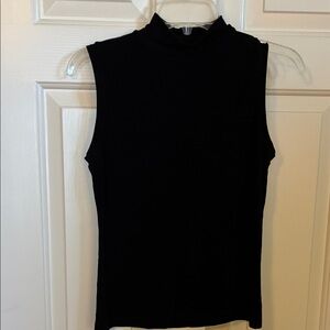 Claudia Richard Black Sleeveless Mock Neck Tank
